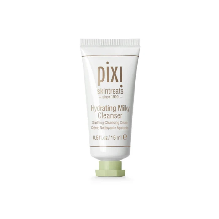 کلینزر آبرسان پیکسی Pixi Hydrating Cleanser 15ml، پاککننده ملایم و مغذی با فرمولی کرمی و آبرسان برای انواع پوست.