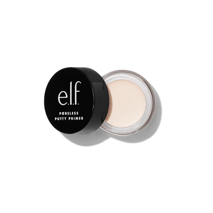 پرایمر پوشاننده منافذ پوست الف (e.l.f. Cosmetics Poreless Putty Primer) با فرمولاسیون کرمی برای صاف کردن سطح پوست و آماده‌سازی آن برای آرایش.