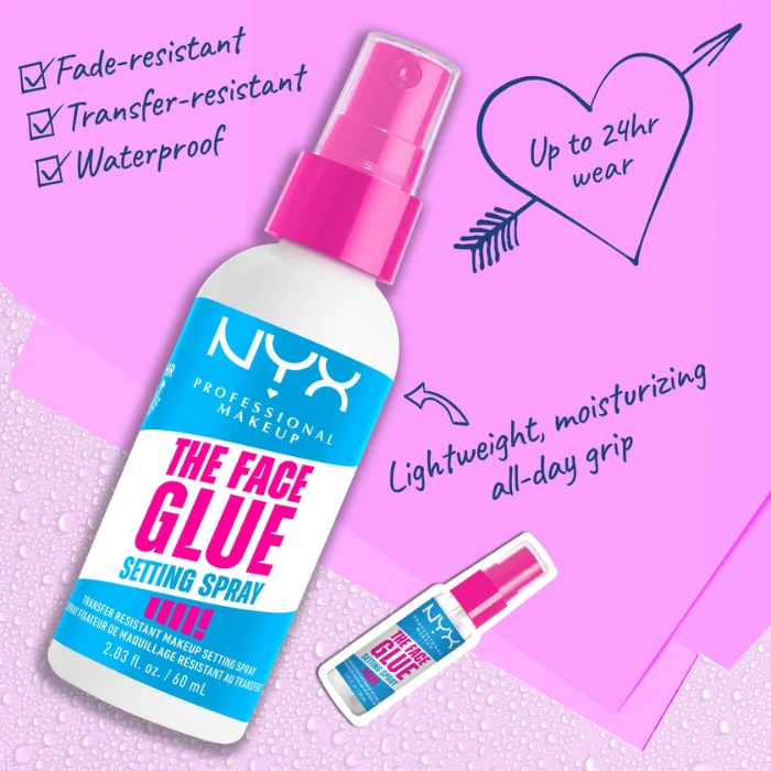 اسپری فیکس ۲۴ ساعته و ضدآب نیکس (NYX PROFESSIONAL MAKEUP The Face Glue Setting Spray) - تصویر 2