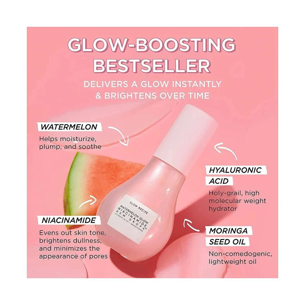 سرم نیاسینامید واترملون گلو رسپی (Glow Recipe Watermelon Glow Niacinamide Dew Drops) - تصویر 3