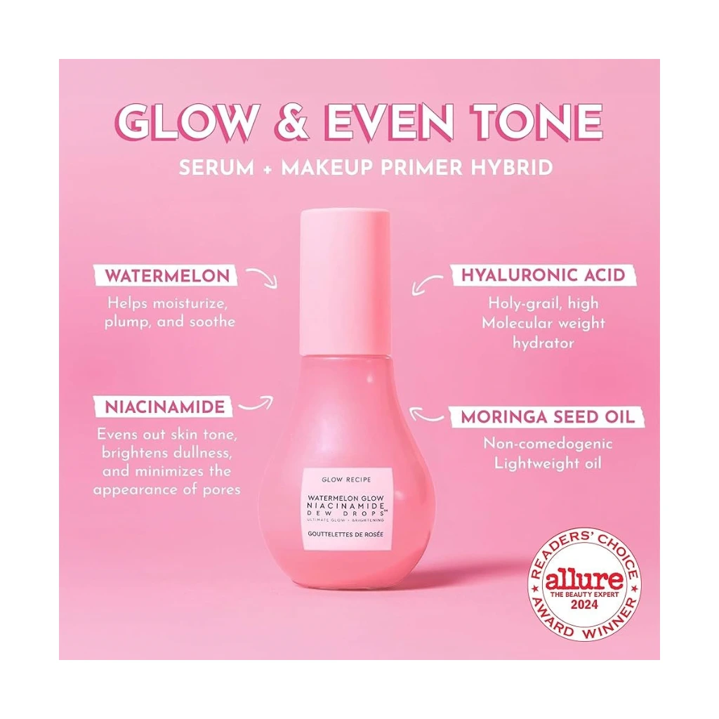 سرم نیاسینامید واترملون گلو رسپی (Glow Recipe Watermelon Glow Niacinamide Dew Drops) - تصویر 2