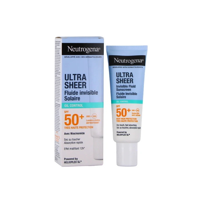 فلوئید ضدآفتاب کنترل‌کننده چربی نامرئی نئوتروژینا اولترا شیر (Neutrogena Invisible Ultra Sheer Oil Control Sun Fluid SPF 50+)
