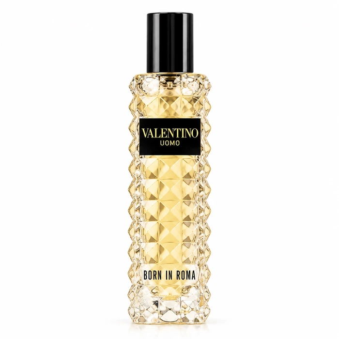 عطر مینی مردانه ولنتینو اومو بورن این روما یلو دریم ۱۵ میل ادوتویلت دارای افشانه به همراه جعبه مشکی و زر